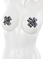 Self-adhesive nipple cover/patch, lace, leopard (pattern)